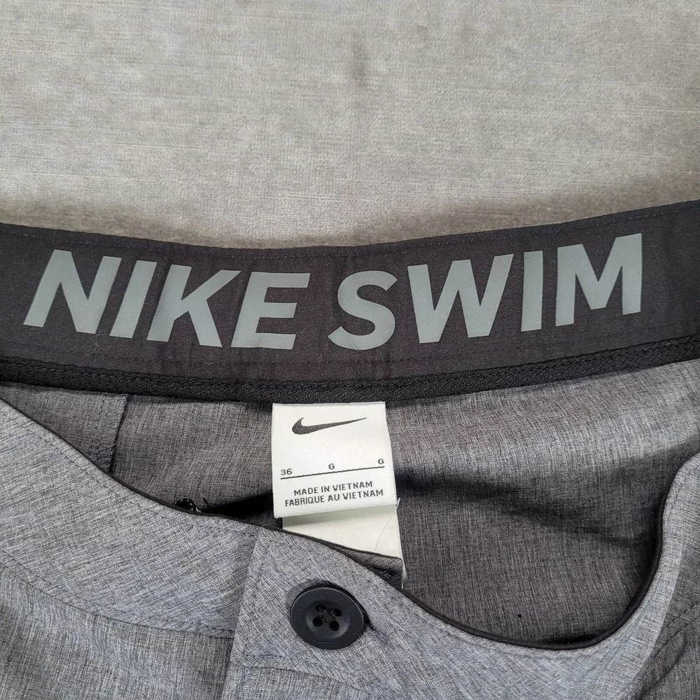 Nike Swim Mens Gray Heathered Board Shorts Size 36 Swimbriefs Trunks